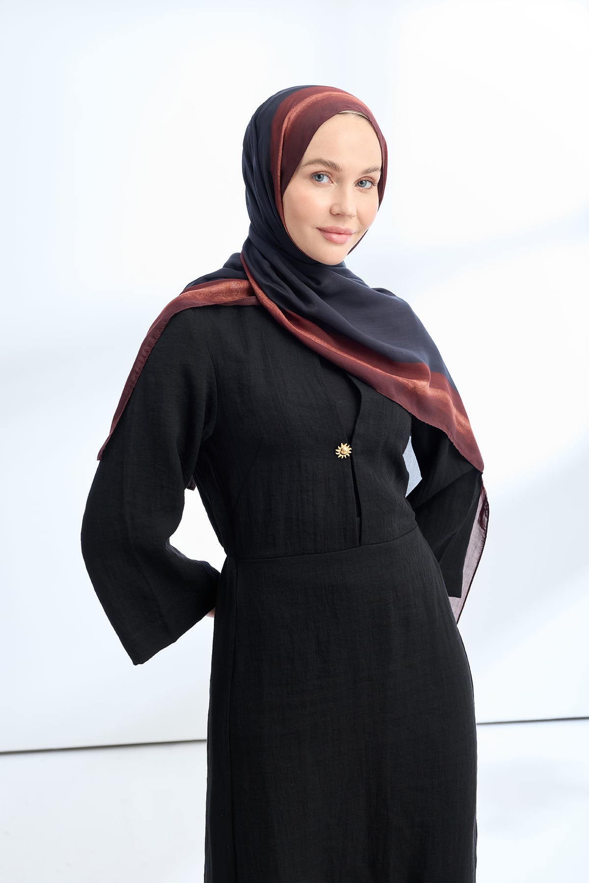 SOFT BLUSH FLOŞ VİSKON ŞAL - SİYAH - BORDO