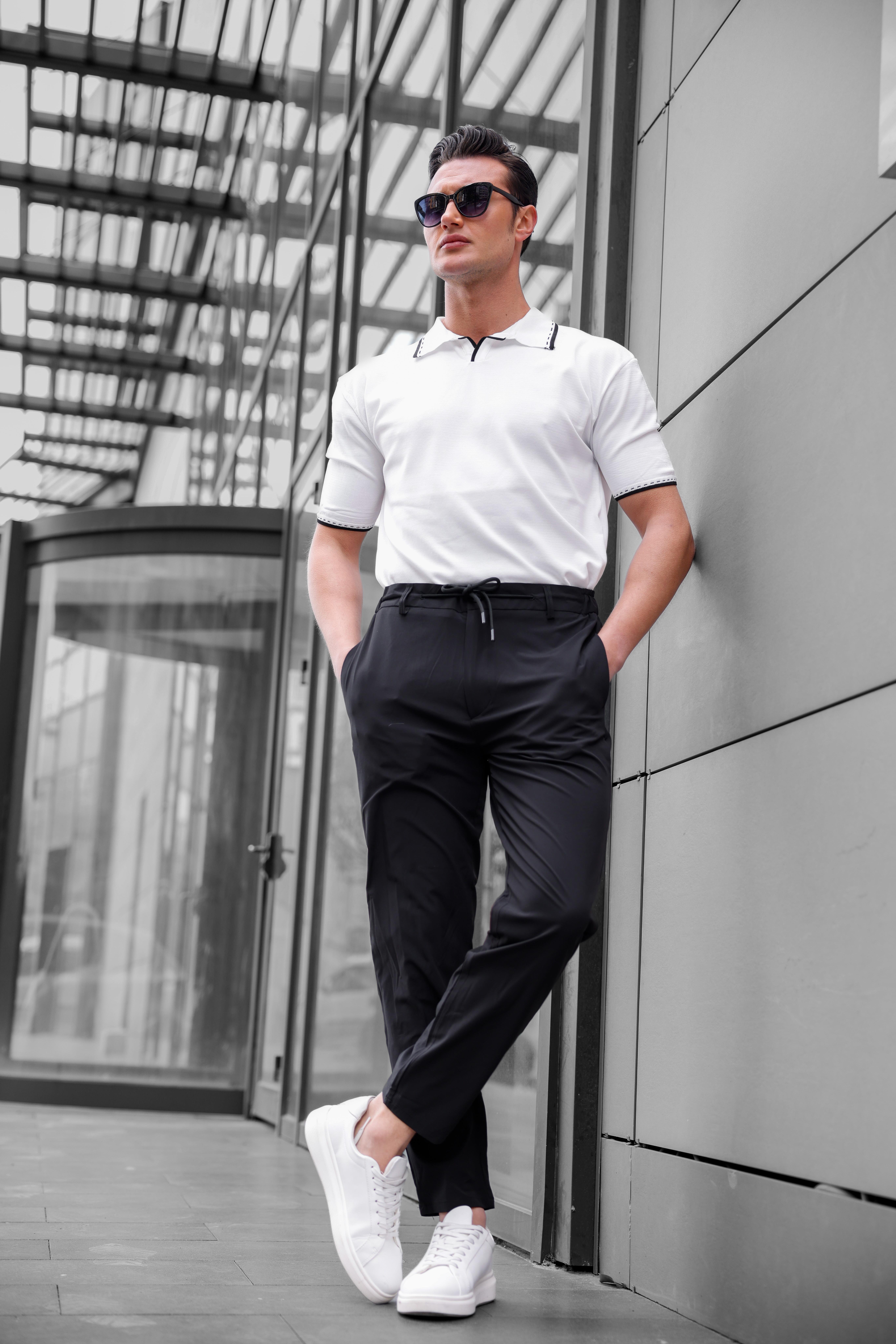 Jogger Paraşüt Kumaş Siyah Renk Erkek Pantolon