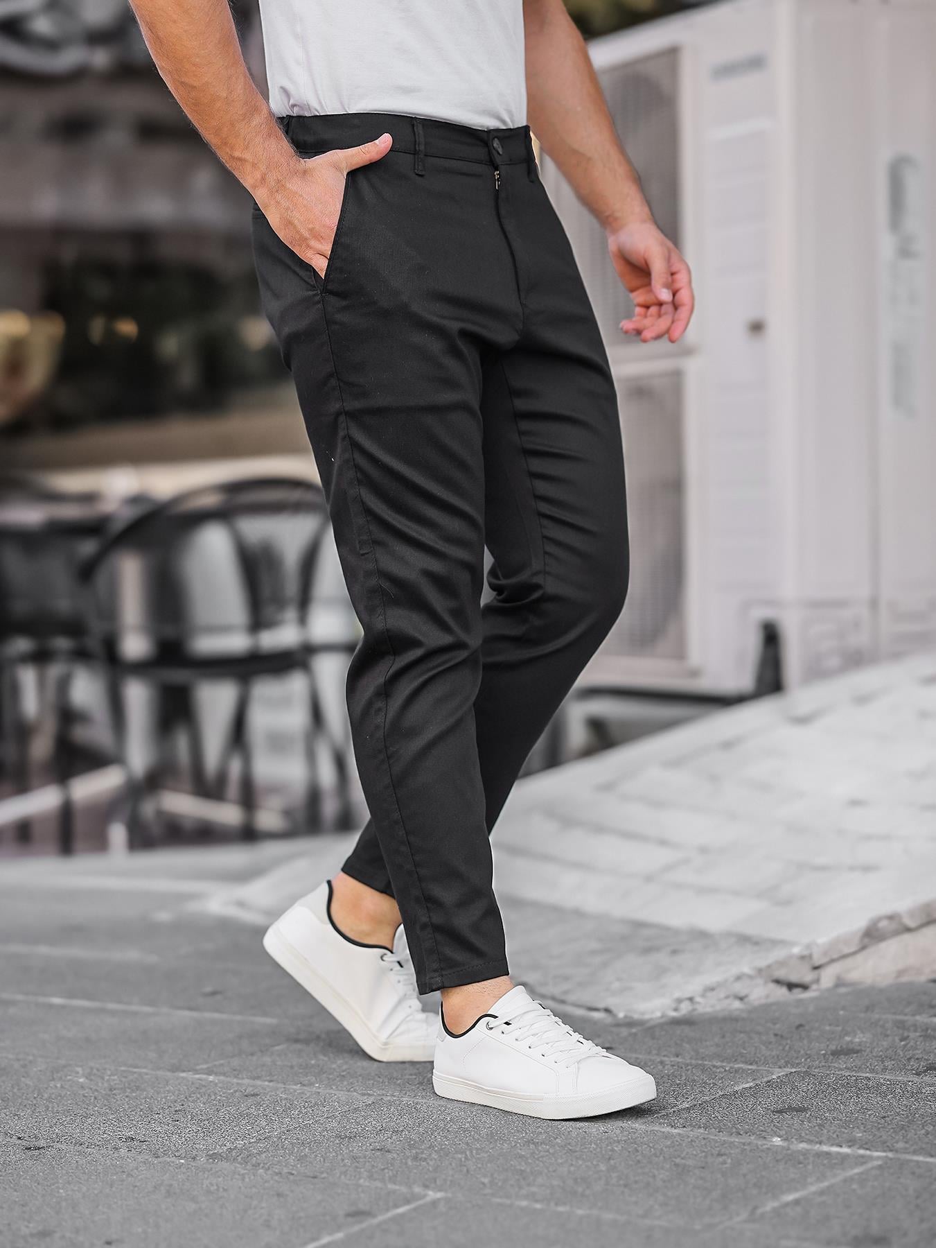 Siyah Renk Armürlü Gabardin Pantolon