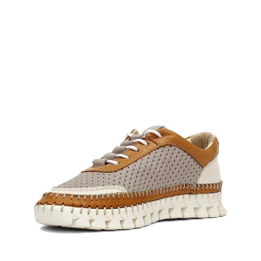 Celal Gültekin Vizon Celal Gültekin Taba Bağcıklı Kadın Kalın Tabanlı Deri Sneaker