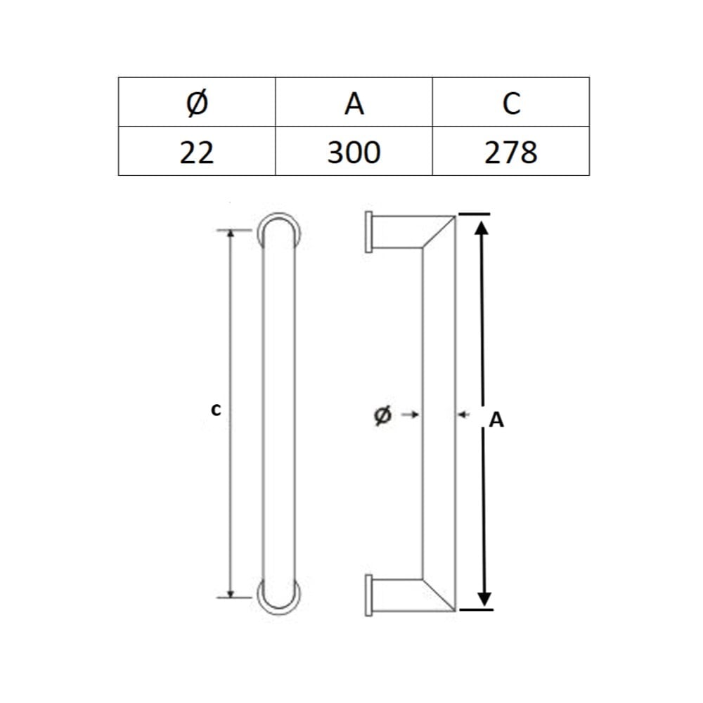 SOHO Çekme Kol 2000 Saten Ø22 300x278 mm
