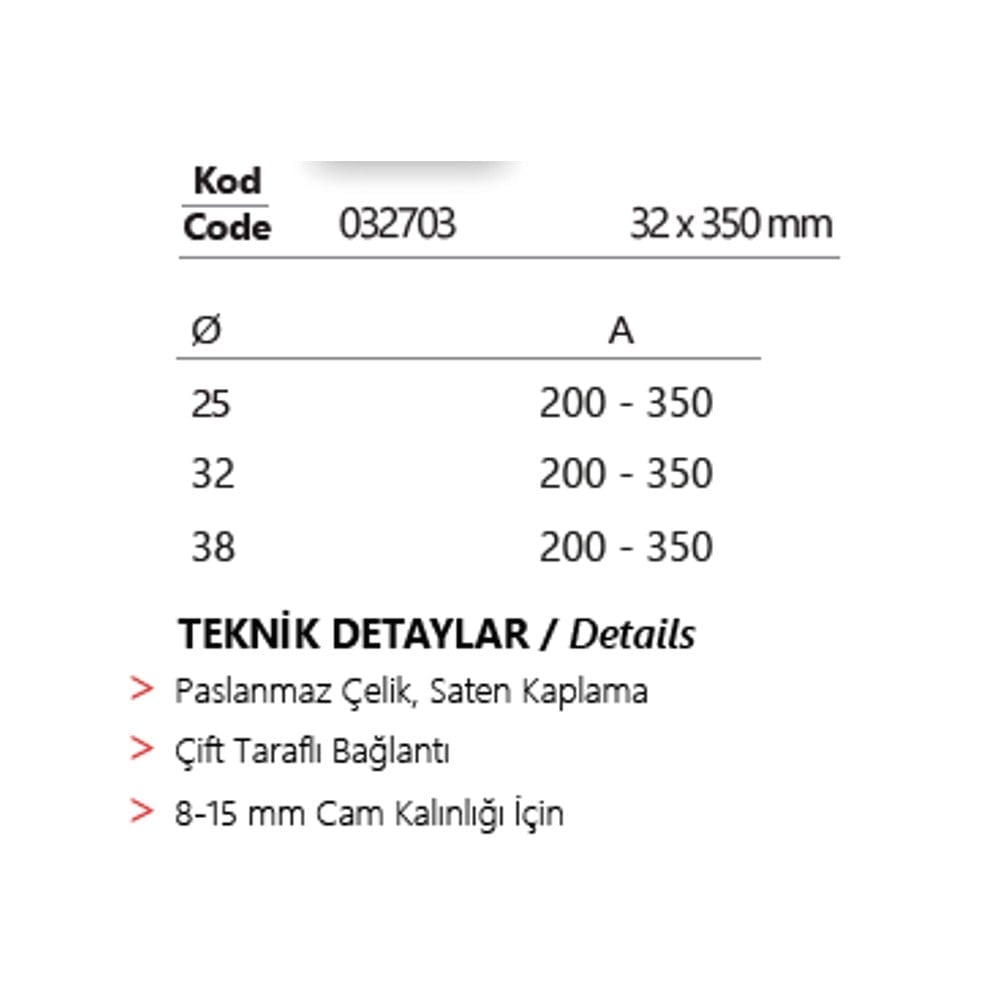 SOHO Çekme Kol Satin 32X350MM