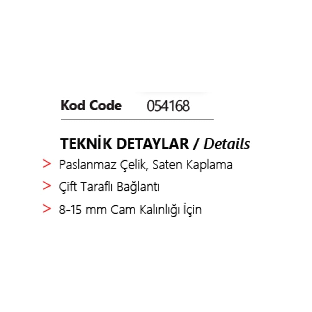 SOHO Çekme Kol Tek Taraflı Tutamaklı Paslanmaz Krom DK-214