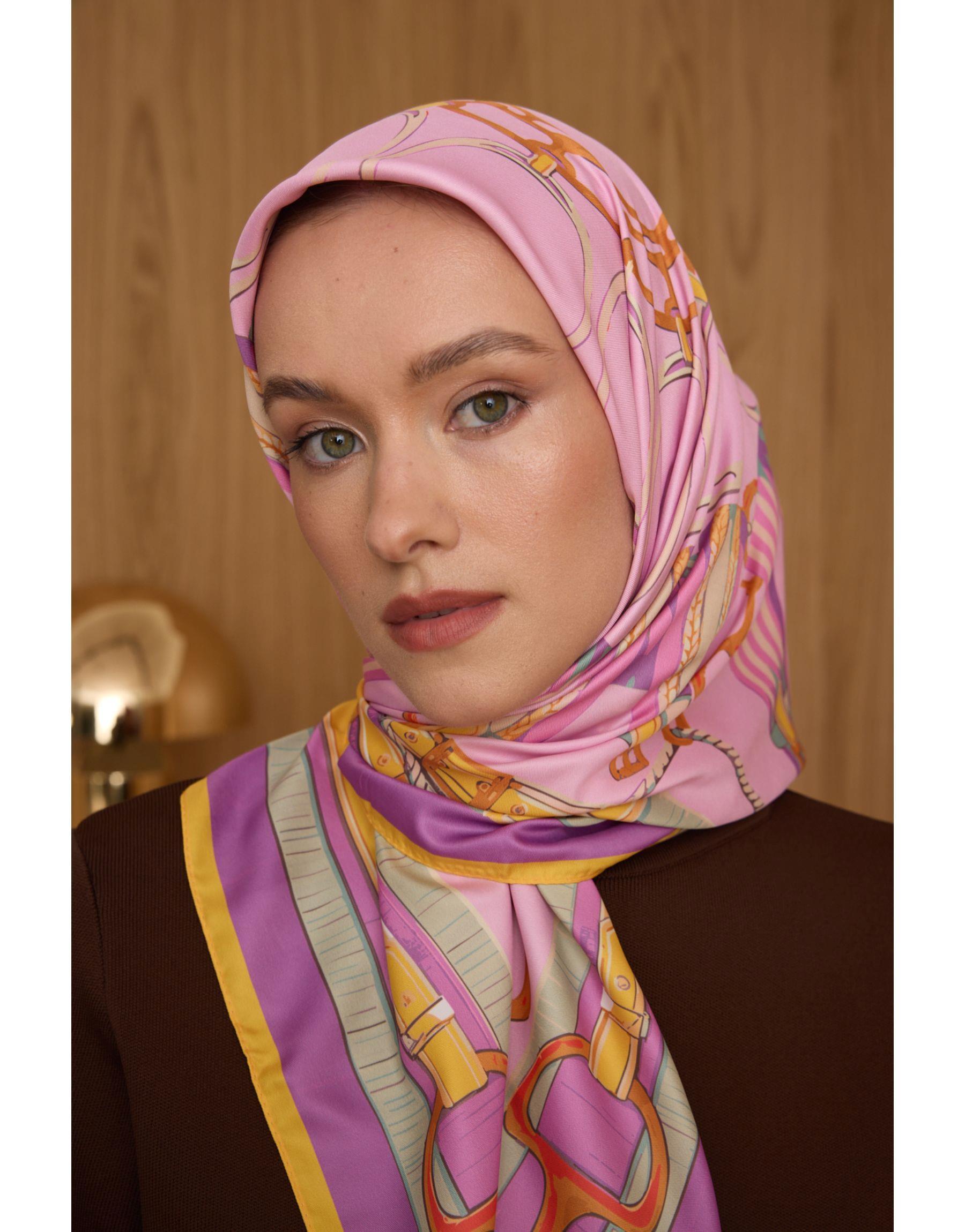 Fuşya Fera Twill Eşarp