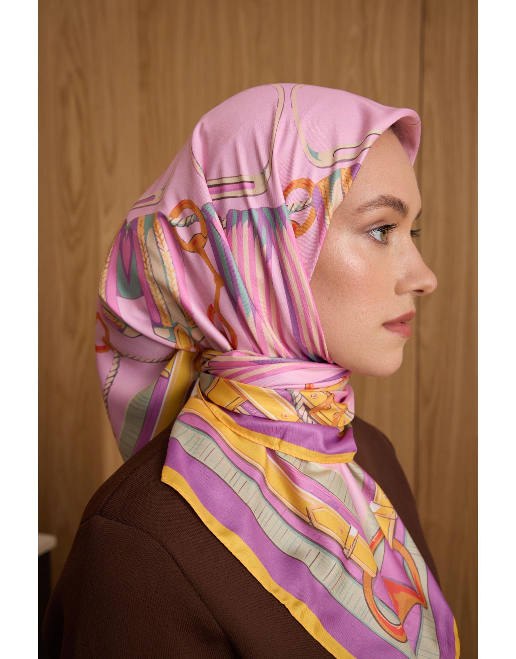 Fuşya Fera Twill Eşarp
