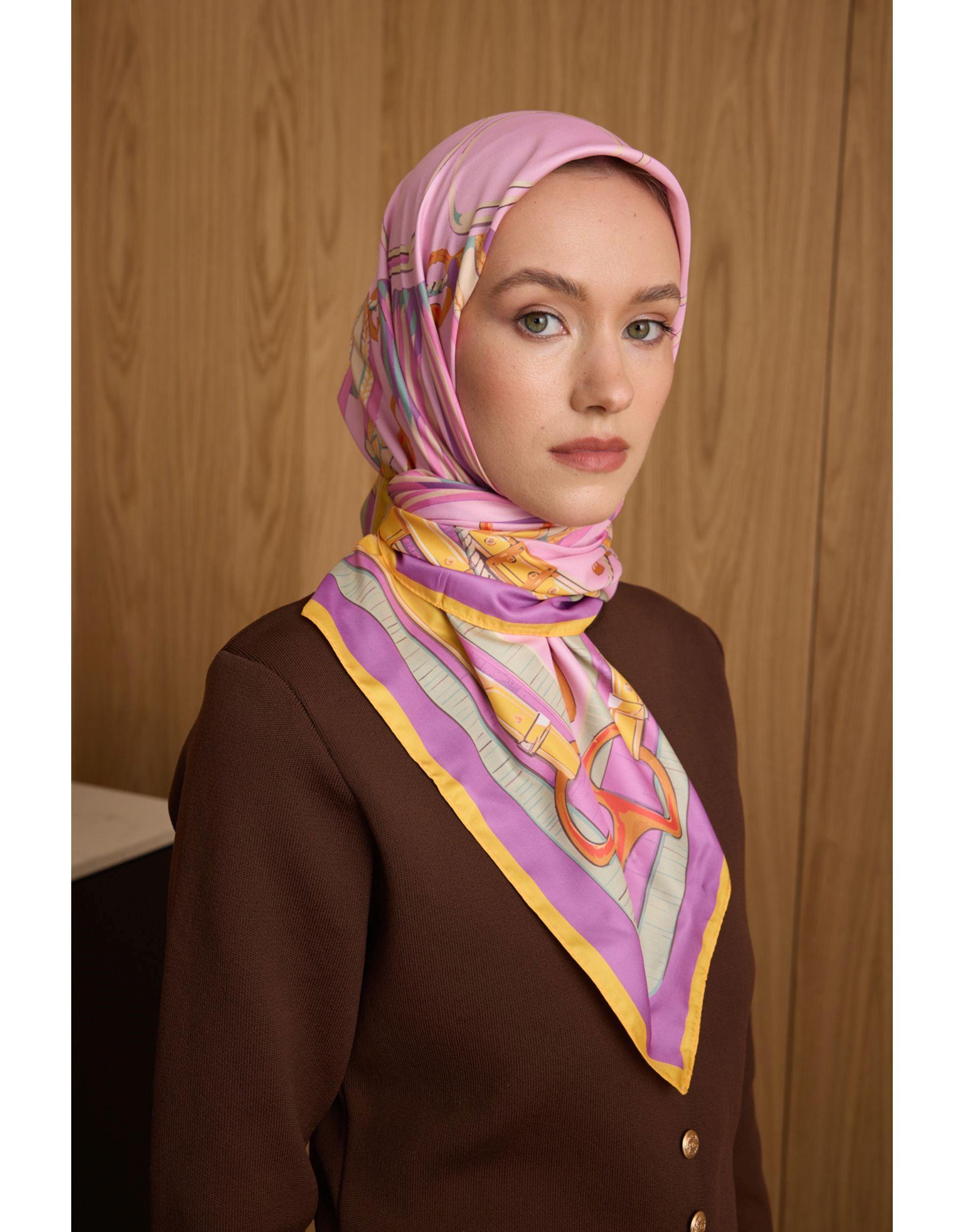 Fuşya Fera Twill Eşarp