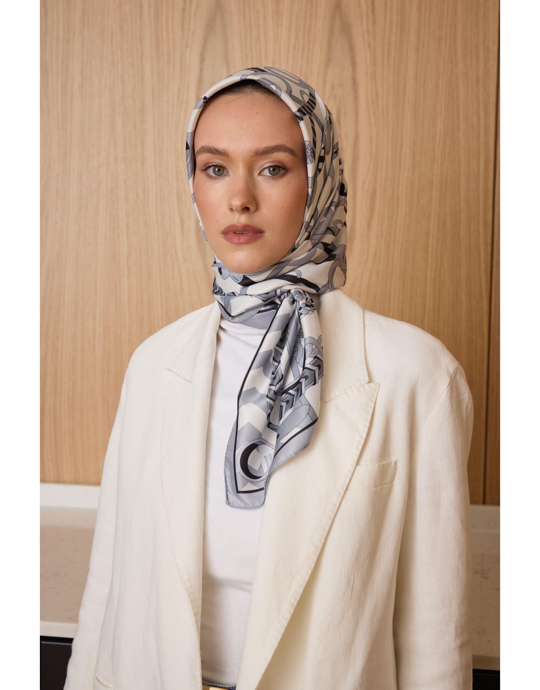 Gri Nox Twill Eşarp