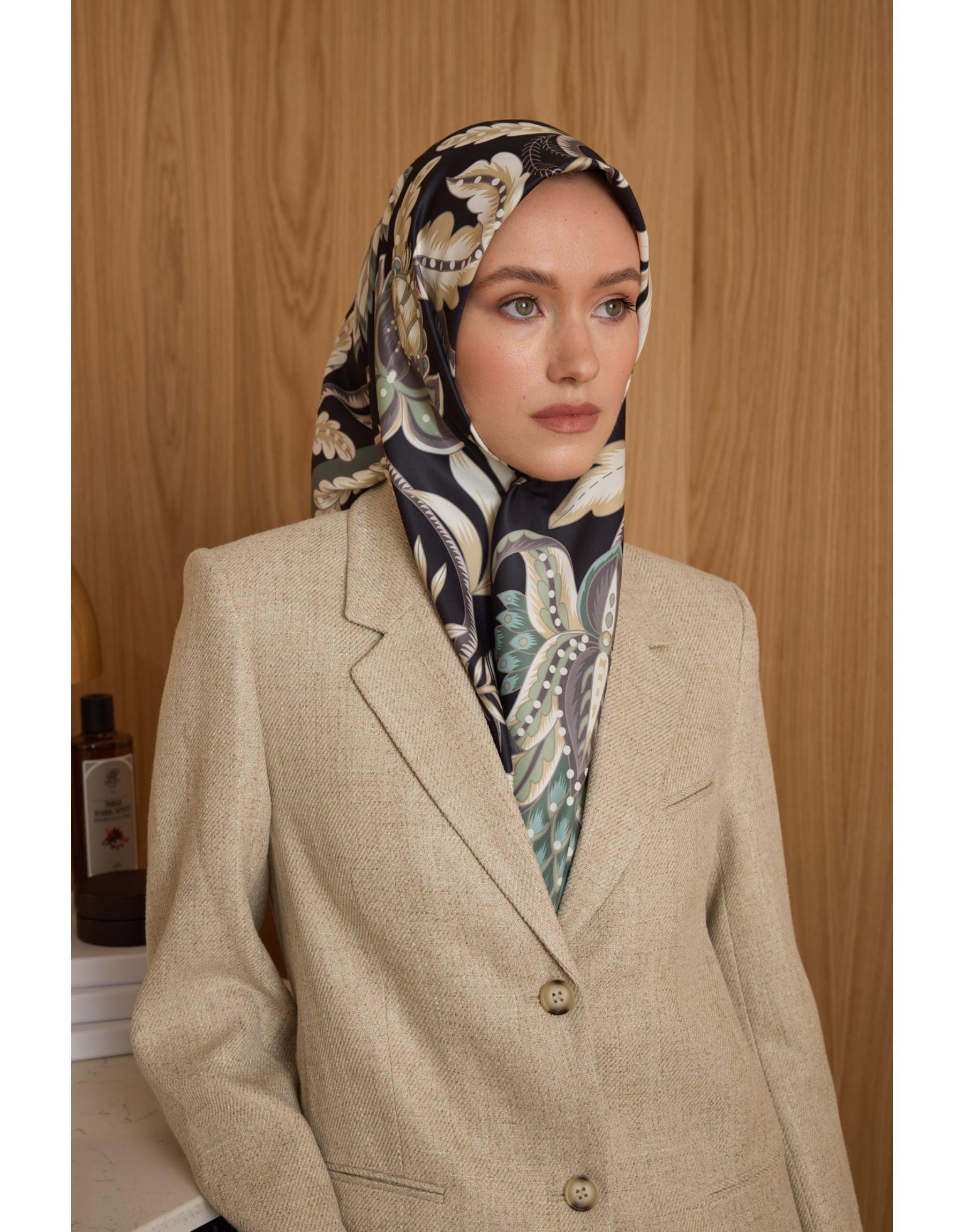 Haki Açelya Twill Eşarp