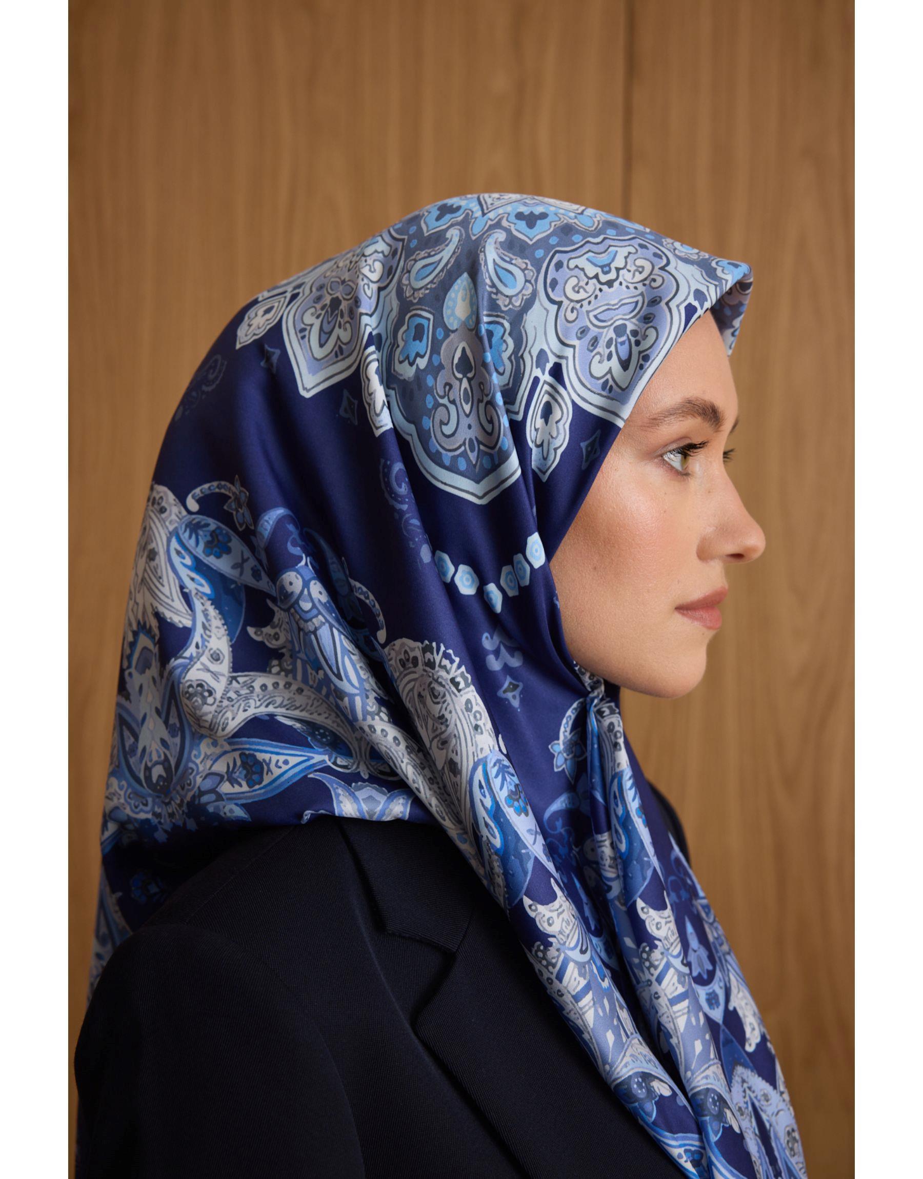 Lacivert Elva Twill Eşarp