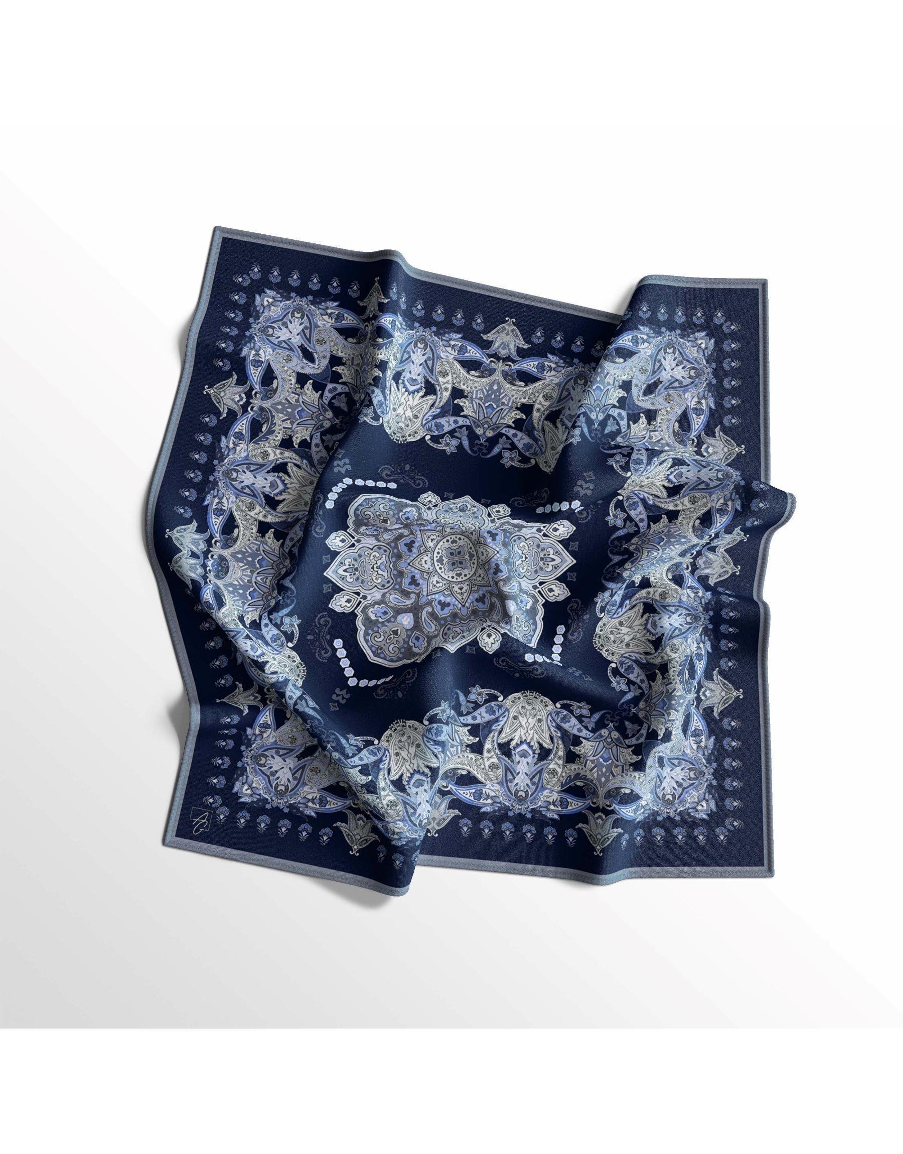 Lacivert Elva Twill Eşarp