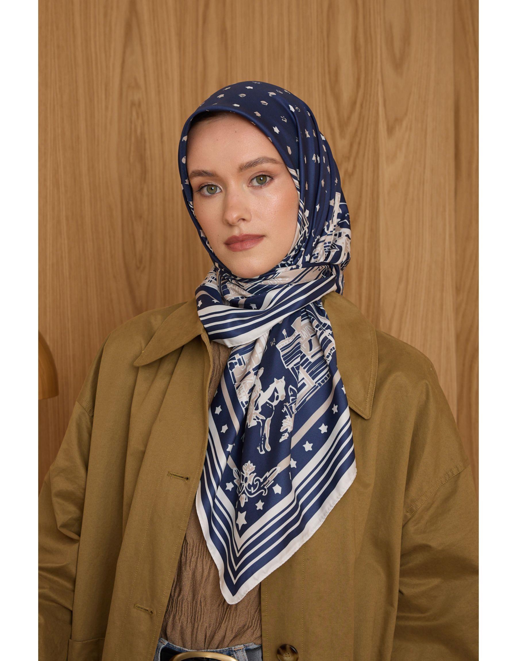 Lacivert Windy Twill Eşarp
