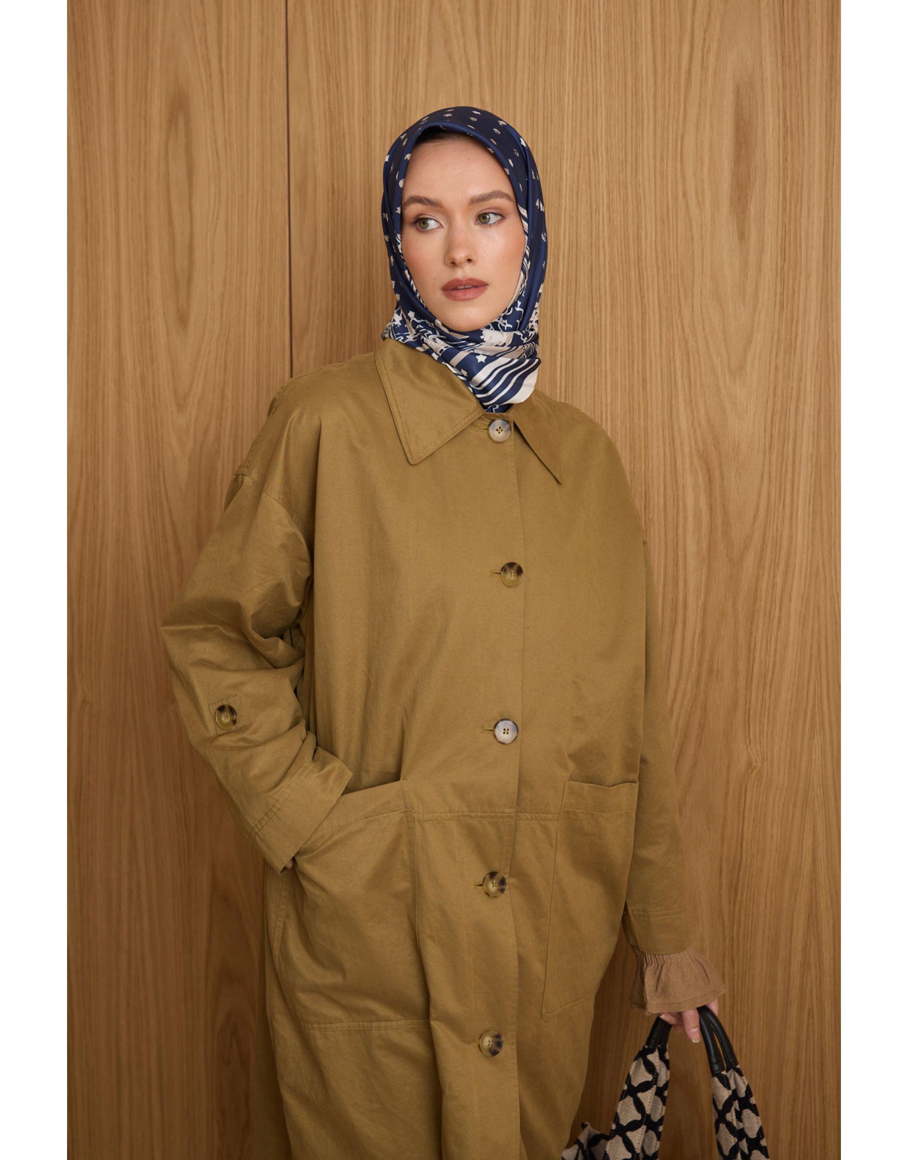 Lacivert Windy Twill Eşarp