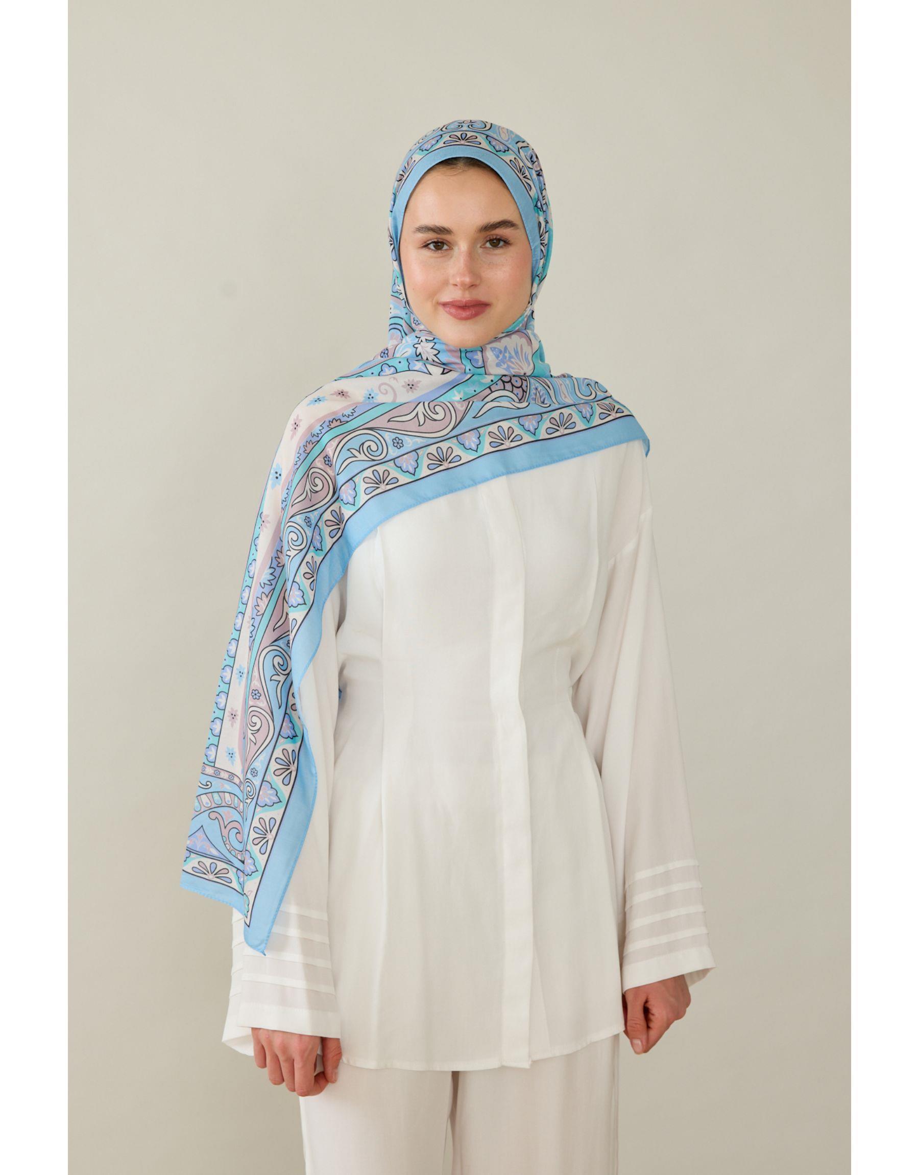 Mavi Luna Desenli Şal