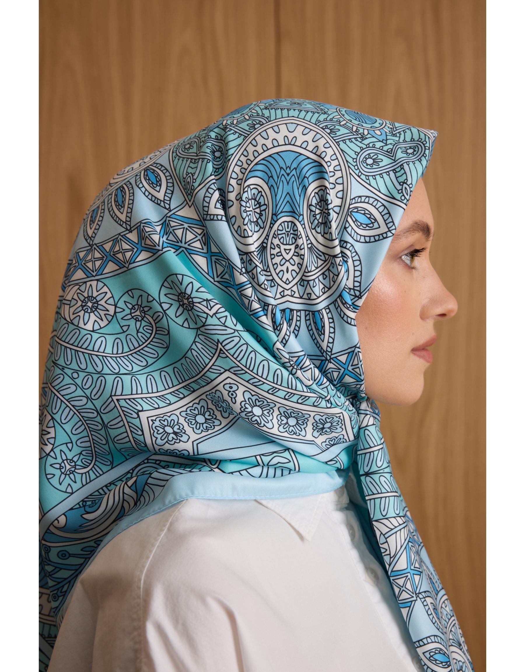 Mavi Olea Twill Eşarp