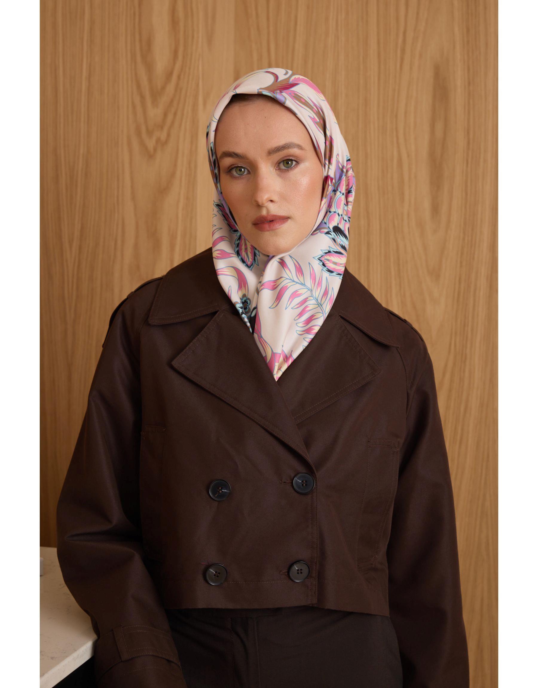 Pembe Açelya Twill Eşarp