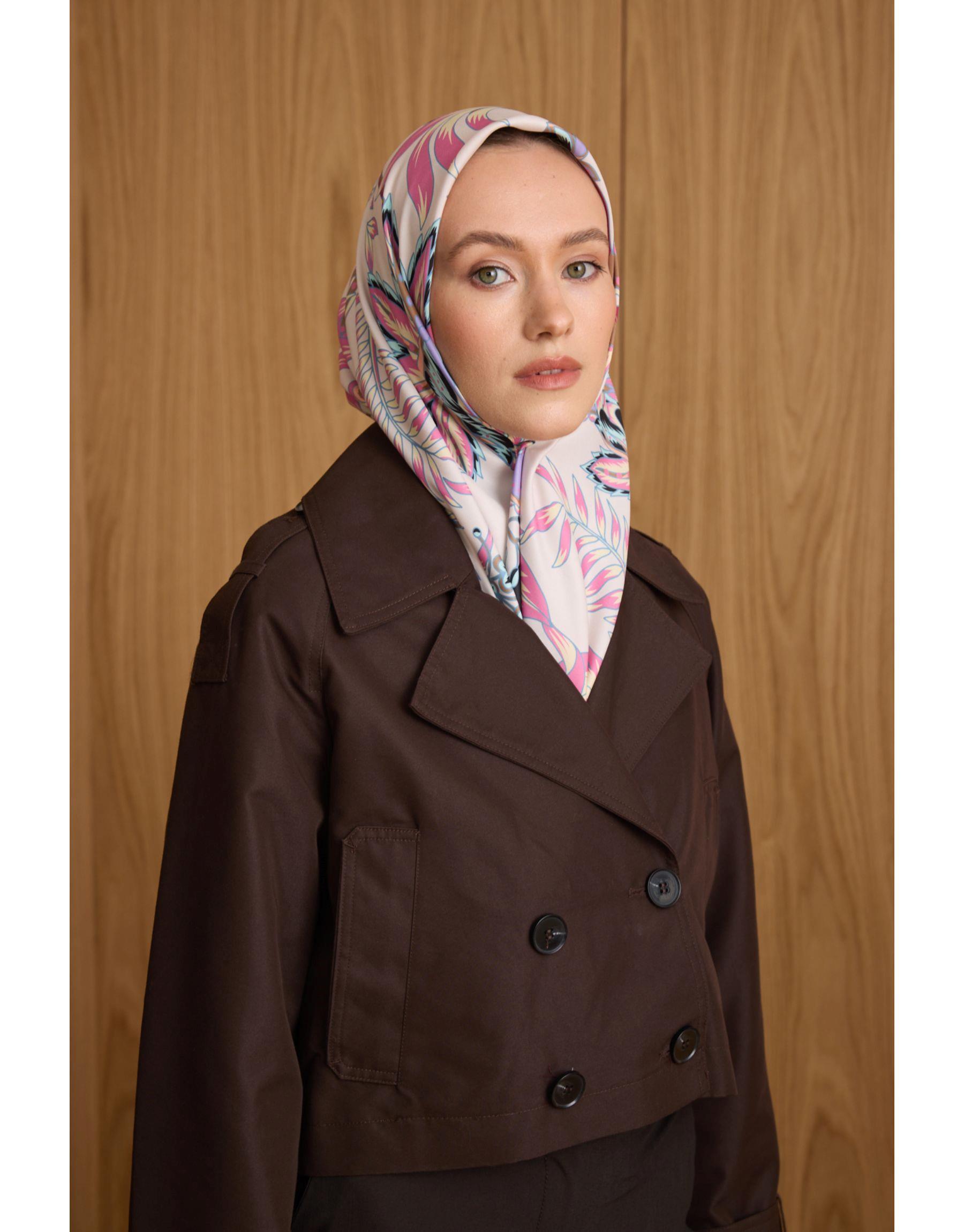 Pembe Açelya Twill Eşarp