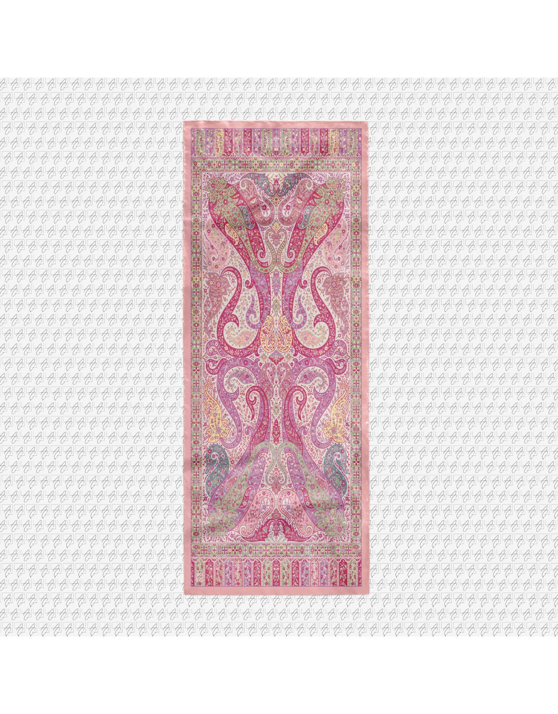 Pembe Eva Desenli Şal