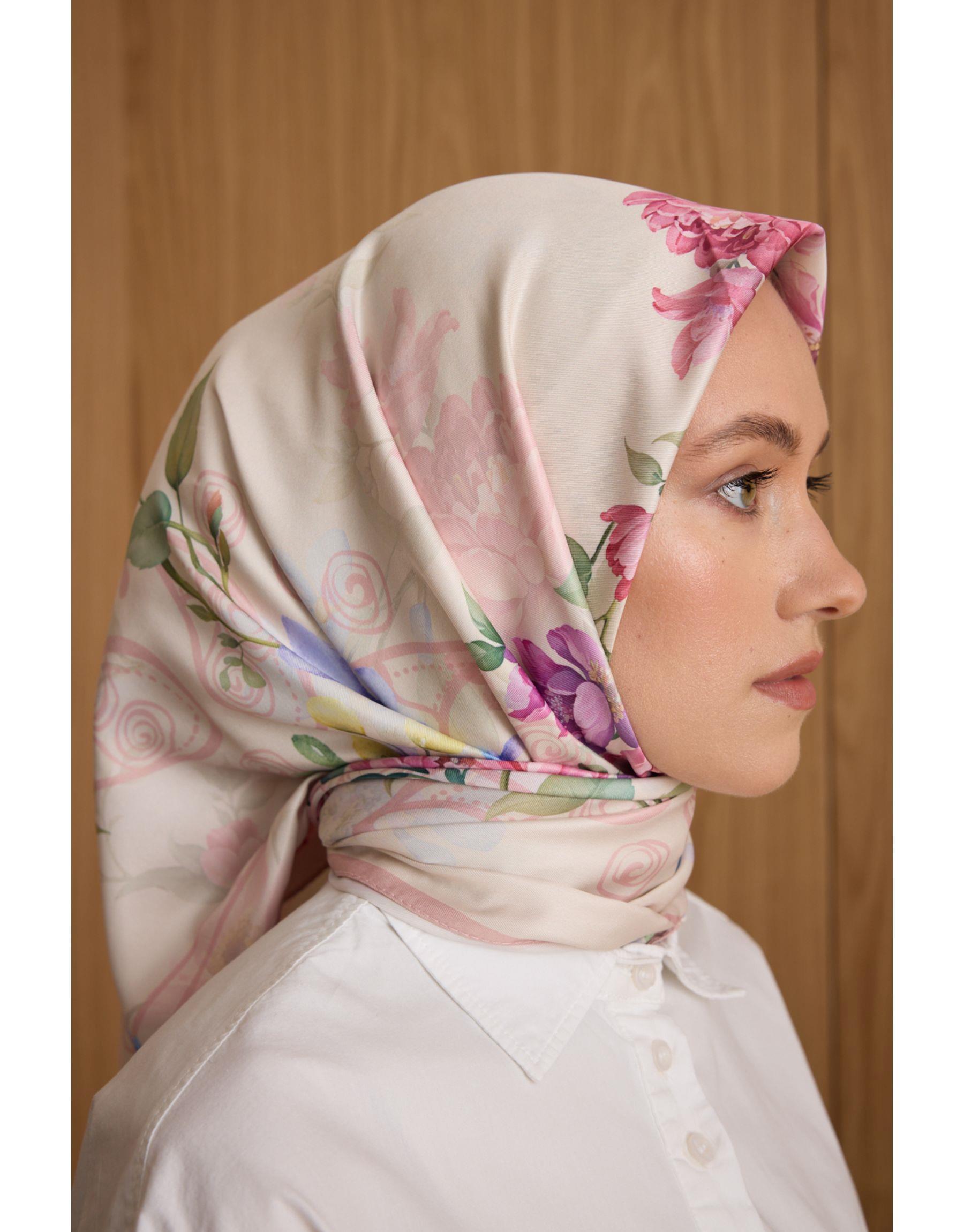 Pembe Petal Twill Eşarp