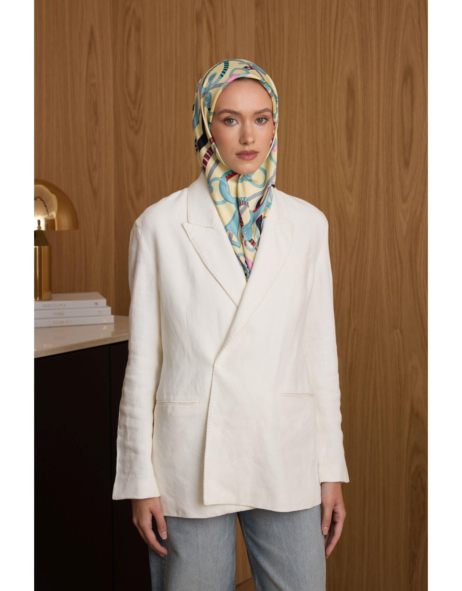 Sarı Nox Twill Eşarp