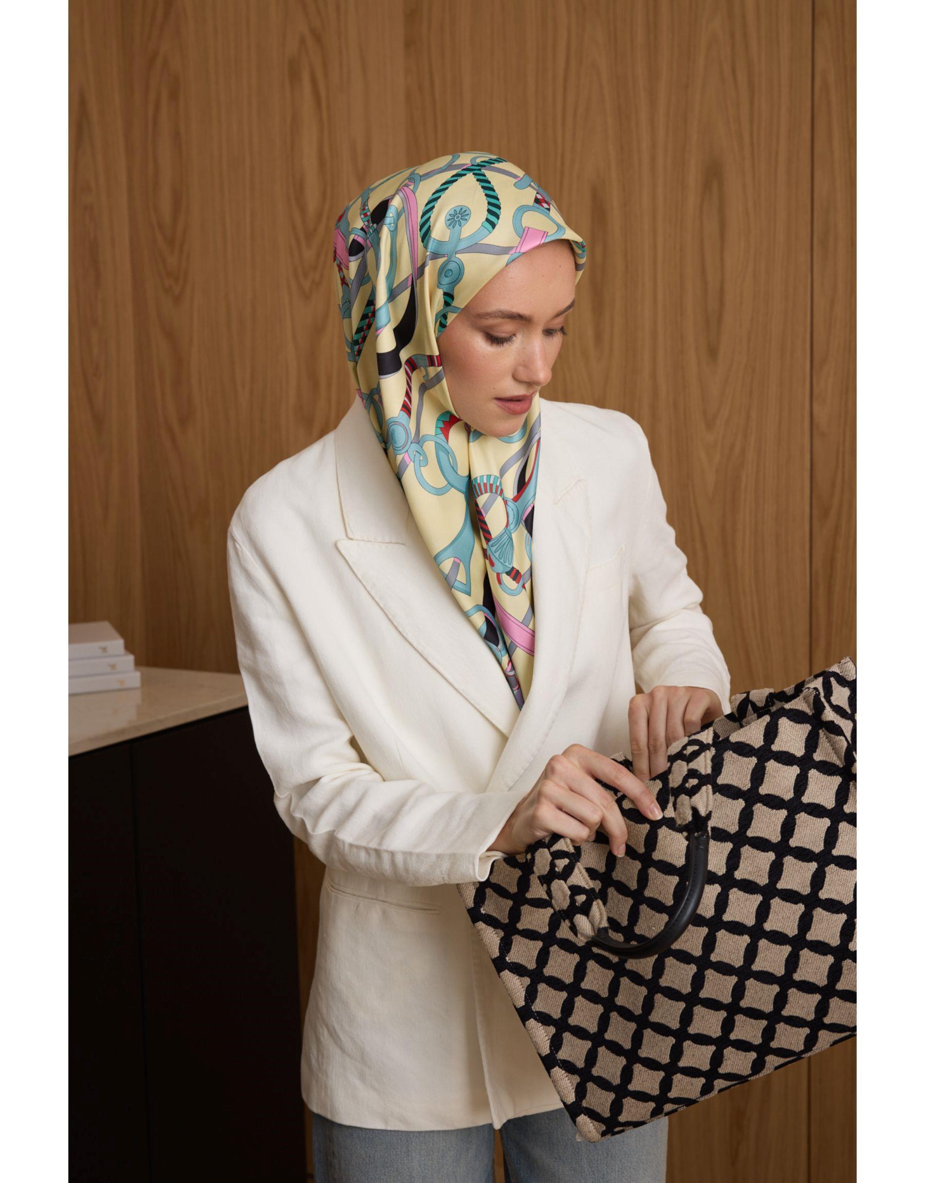 Sarı Nox Twill Eşarp