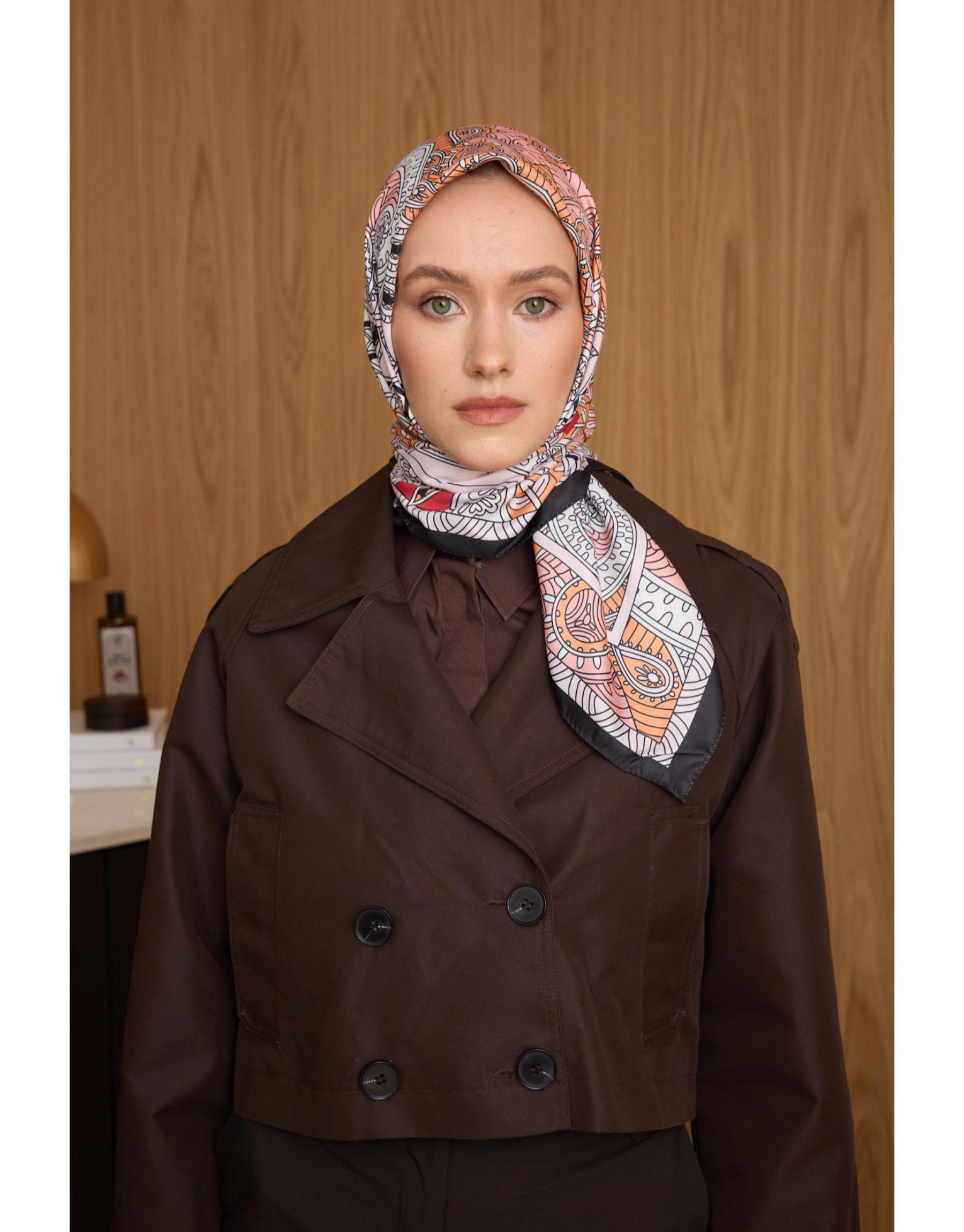 Siyah Olea Twill Eşarp