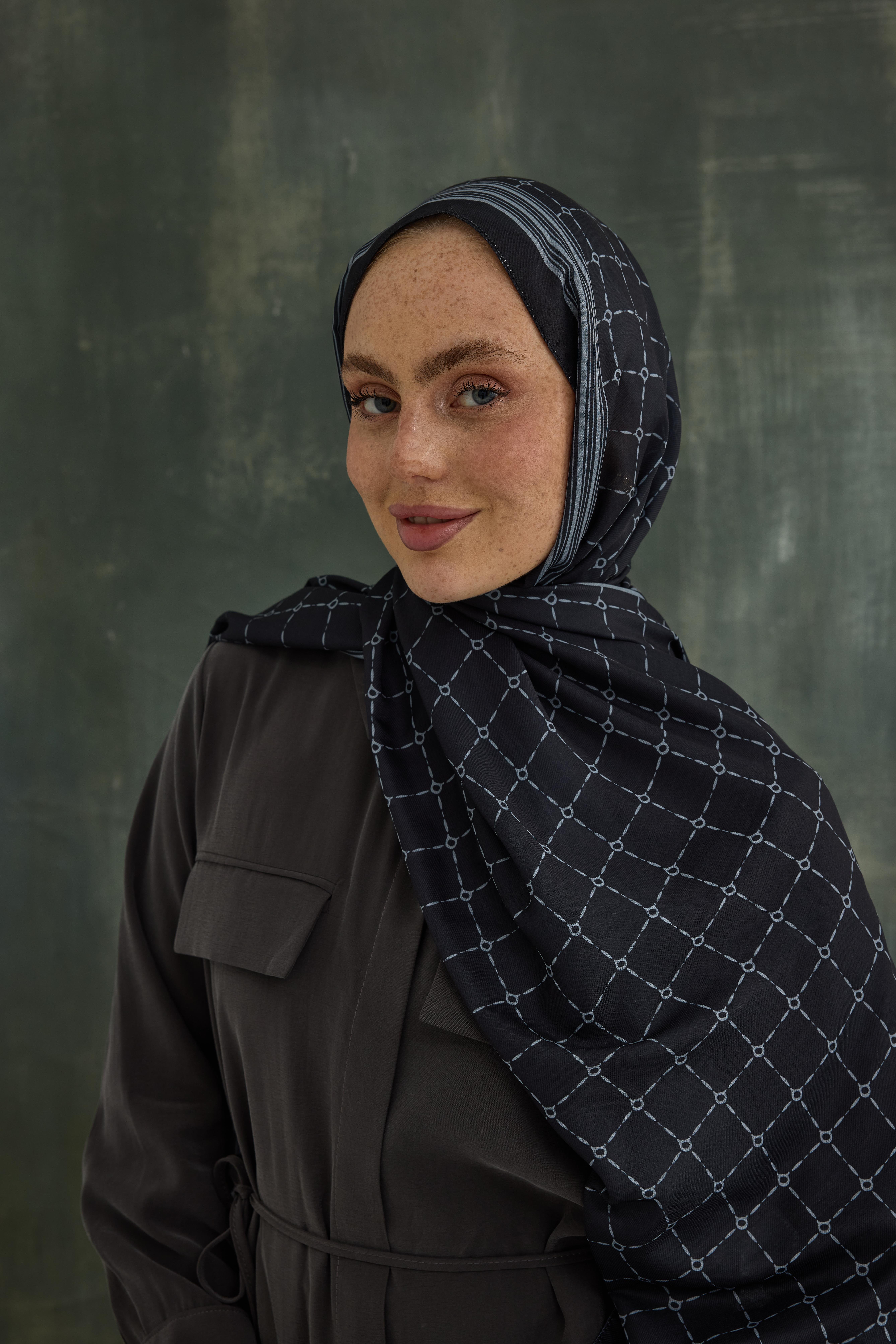 Siyah Selis Desen Şal