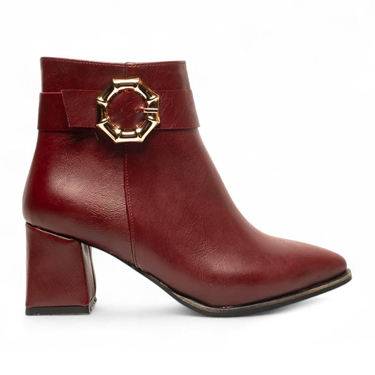 RenasRenas Zenne Bot Topuklu 91873 Cilt Bordo