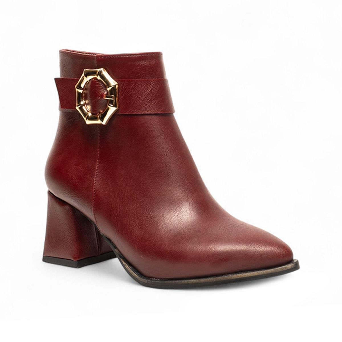 RenasRenas Zenne Bot Topuklu 91873 Cilt Bordo