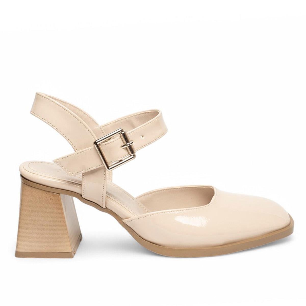 RenasRenas Zenne Topuklu Ayakkabı 1978 Rugan Bej