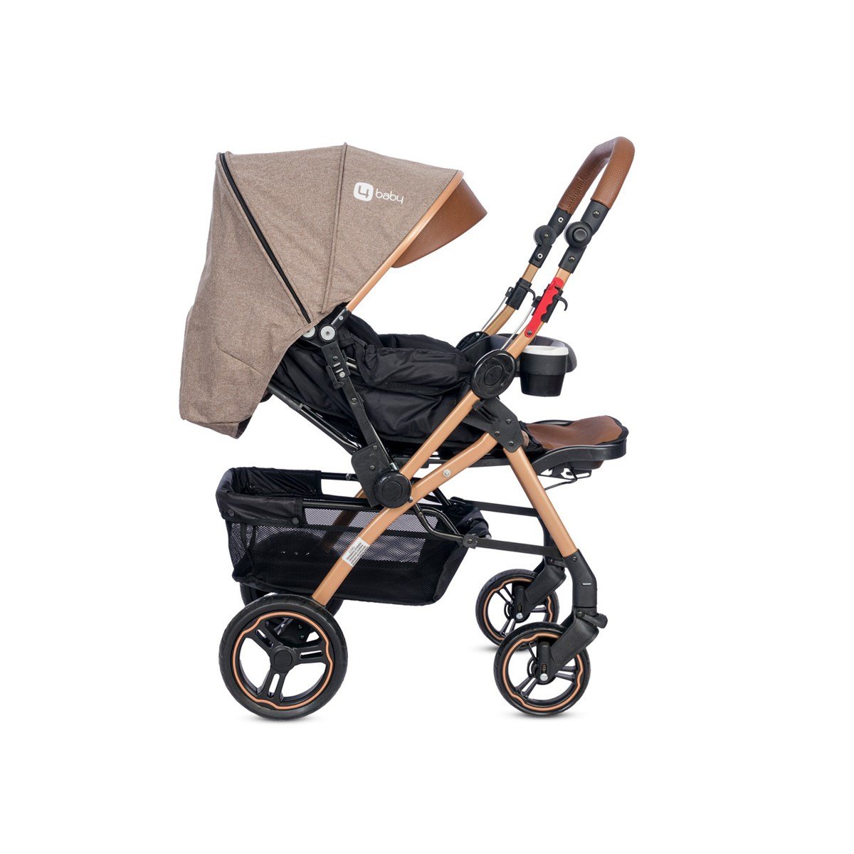 4 Baby Active Gold Plus Travel Sistem Bebek Arabası Gri