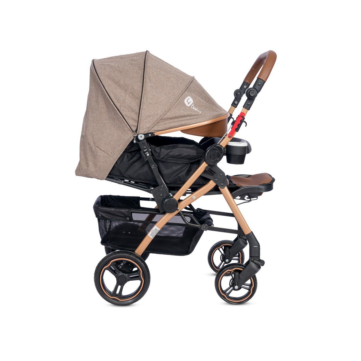 4 Baby Active Gold Plus Travel Sistem Bebek Arabası Gri