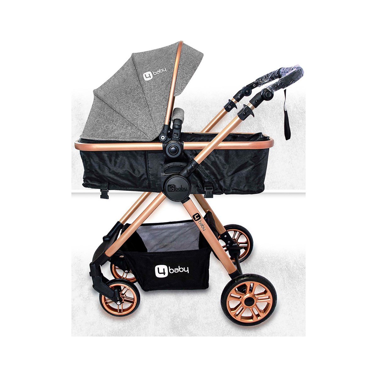 4 Baby Comfort Gold Travel Sistem Bebek Arabası Pusetli Gri