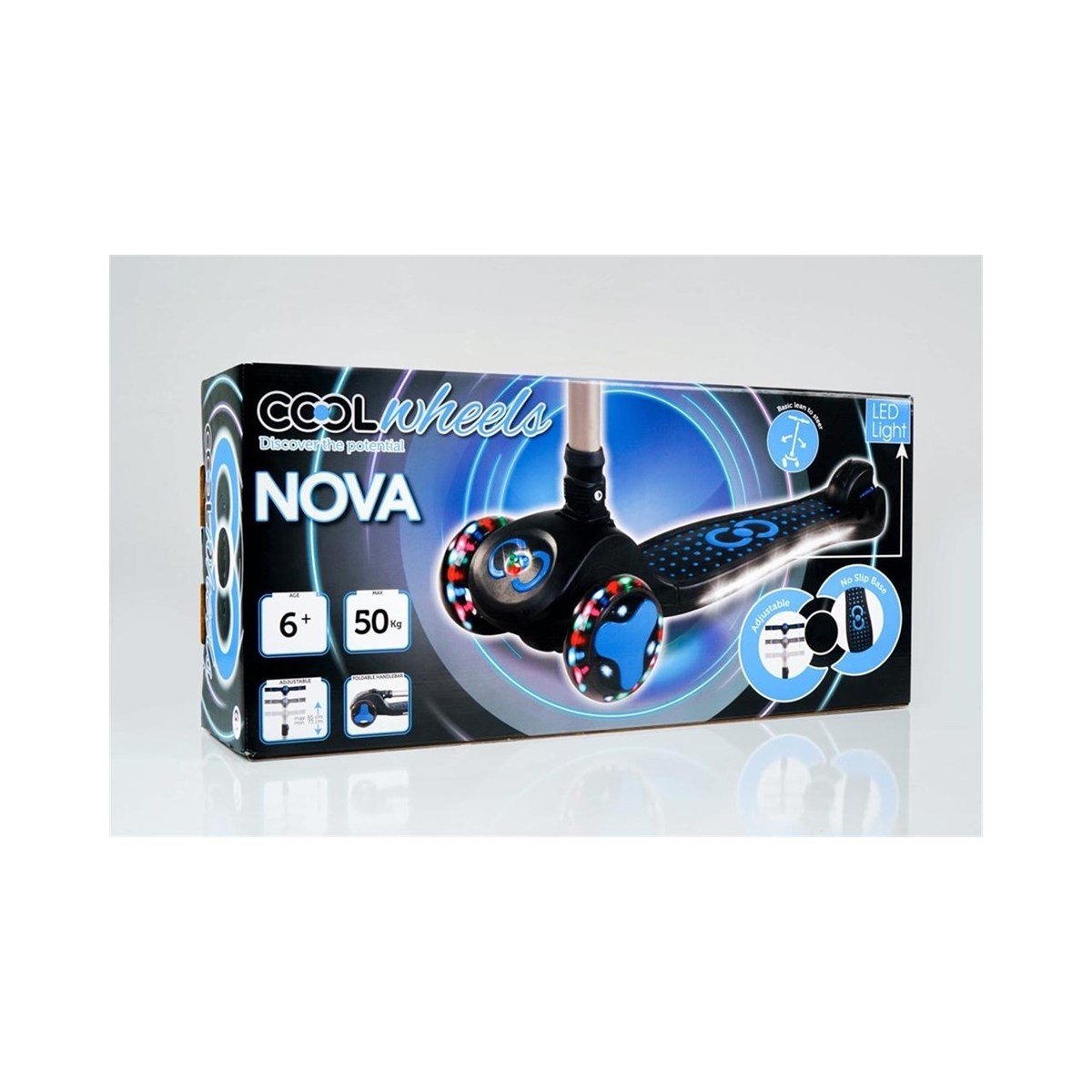 Cool Wheels Nova 3 Tekerlekli Işıklı Scooter Mavi