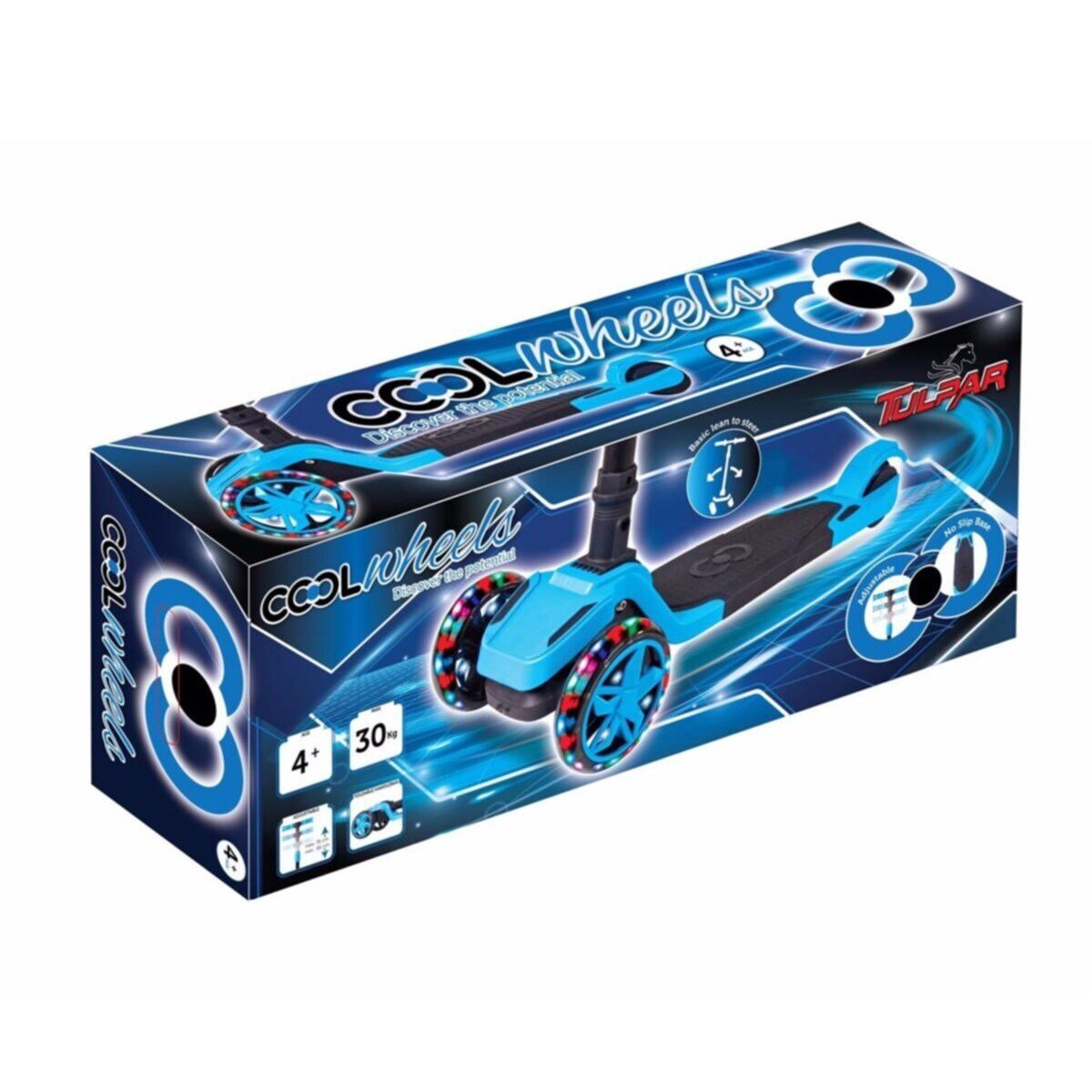 Cool Wheels Tulpar 3 Tekerlekli Işıklı Katlanır Scooter Mavi