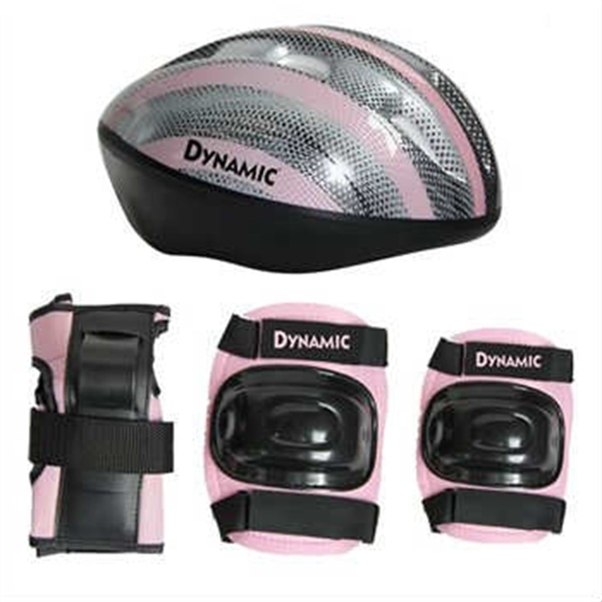 Dynamic Koruyucu Kask Dizlik Dirseklik 4'lü Set Pembe