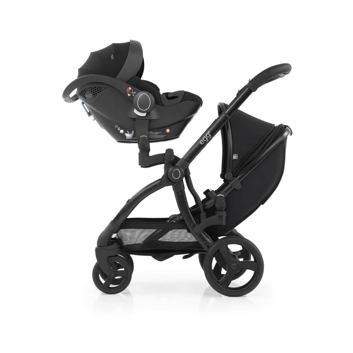 Egg2® Özel Seri Travel Set İkiz Bebek Arabası - Just Black