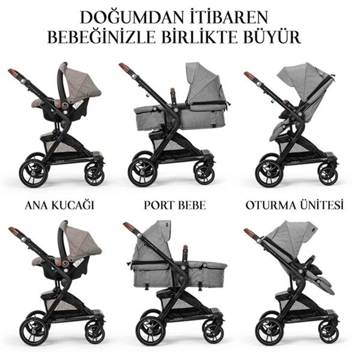 Elele Allroad 2 Travel Sistem Bebek Arabası Gri