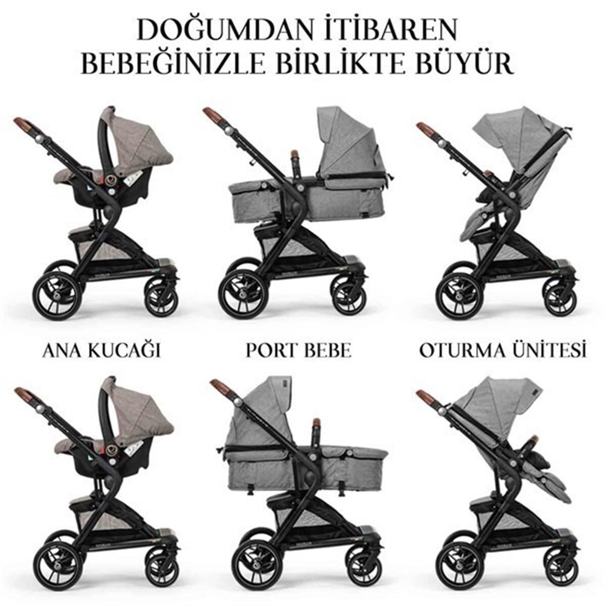 Elele Allroad 2 Travel Sistem Bebek Arabası Gri