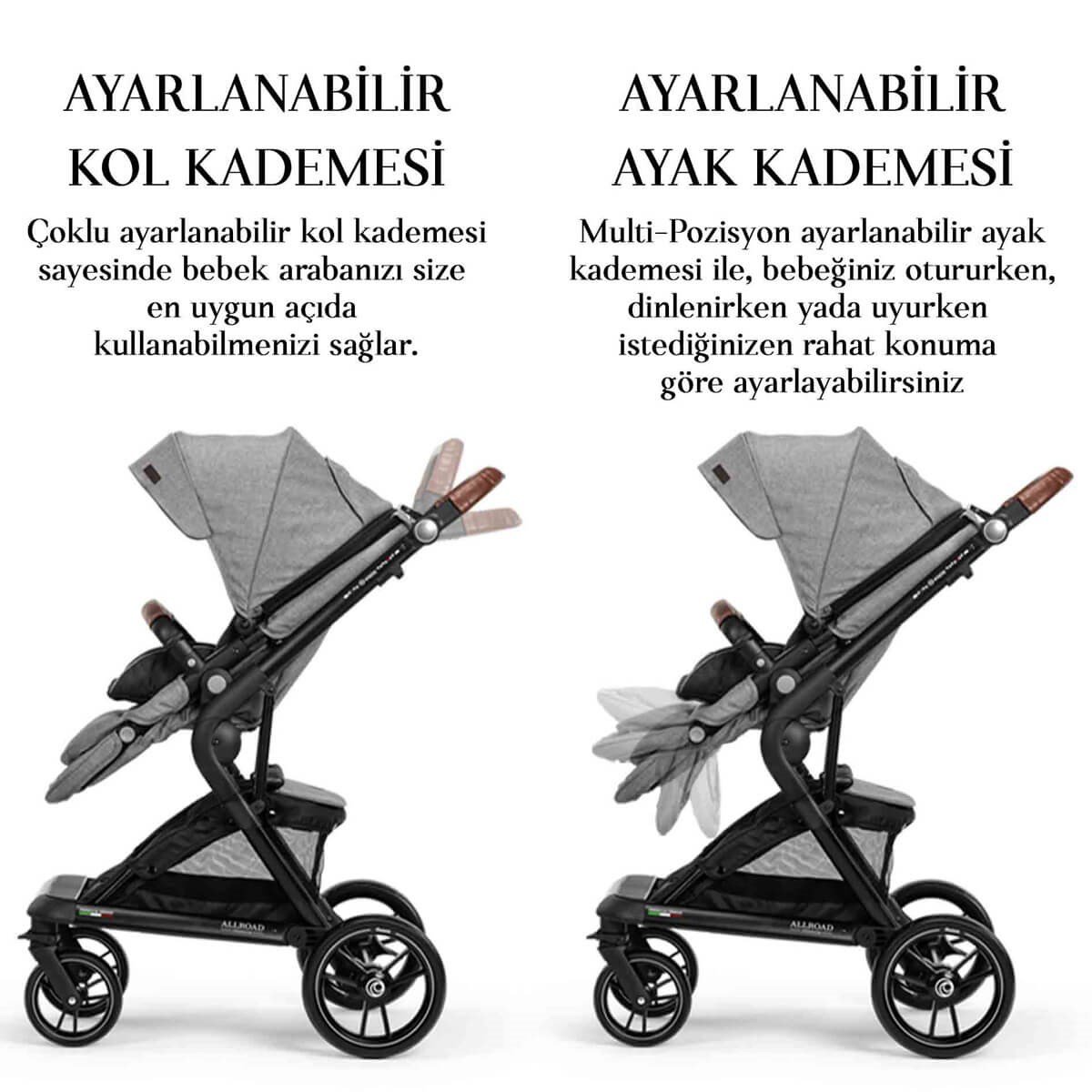 Elele Allroad 2 Travel Sistem Bebek Arabası Gri