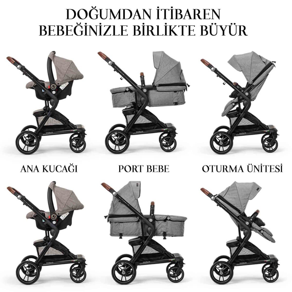 Elele Allroad 2 Travel Sistem Bebek Arabası Gri
