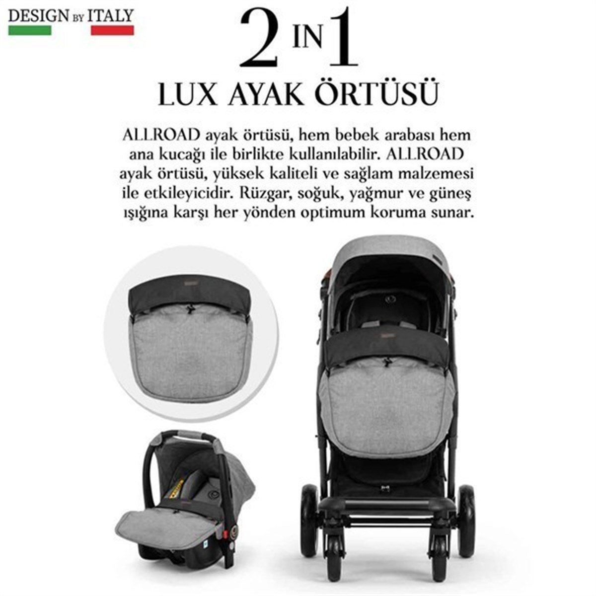 Elele Allroad 2 Travel Sistem Bebek Arabası Gri