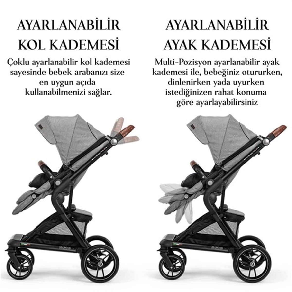 Elele Allroad 2 Travel Sistem Bebek Arabası Gri