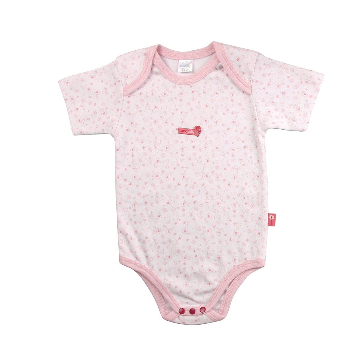 Funnababy Grandma Zarf Yaka Kısa Kollu Body 3`lü Pembe