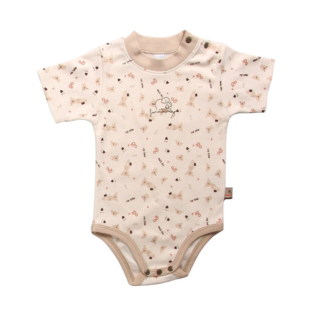 Funnababy My Bear Kısa Kollu Body Ekru 0-3 Ay Ekru
