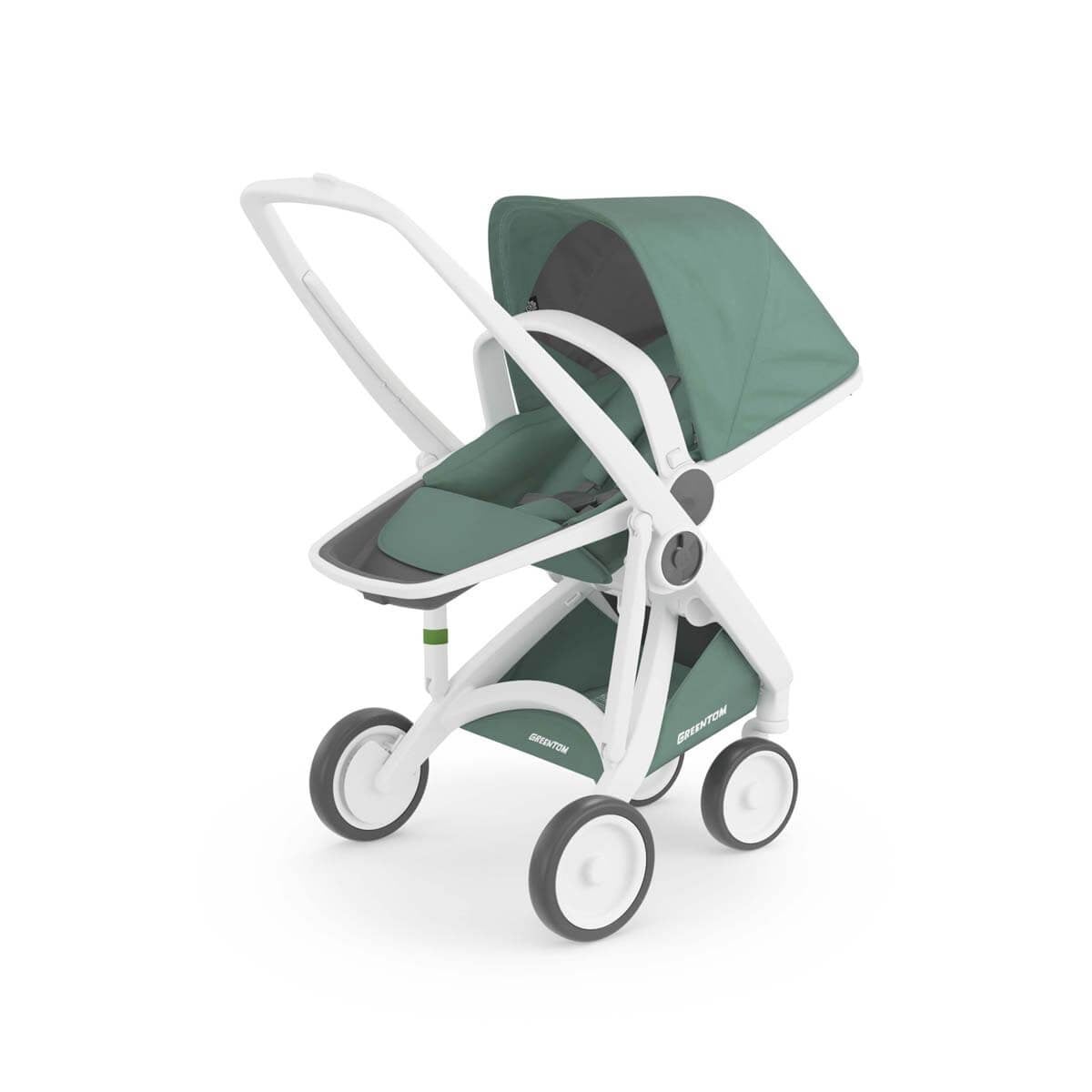 Greentom Reversible Çift Yönlü Bebek Arabası Beyaz Kasa Adaçayı