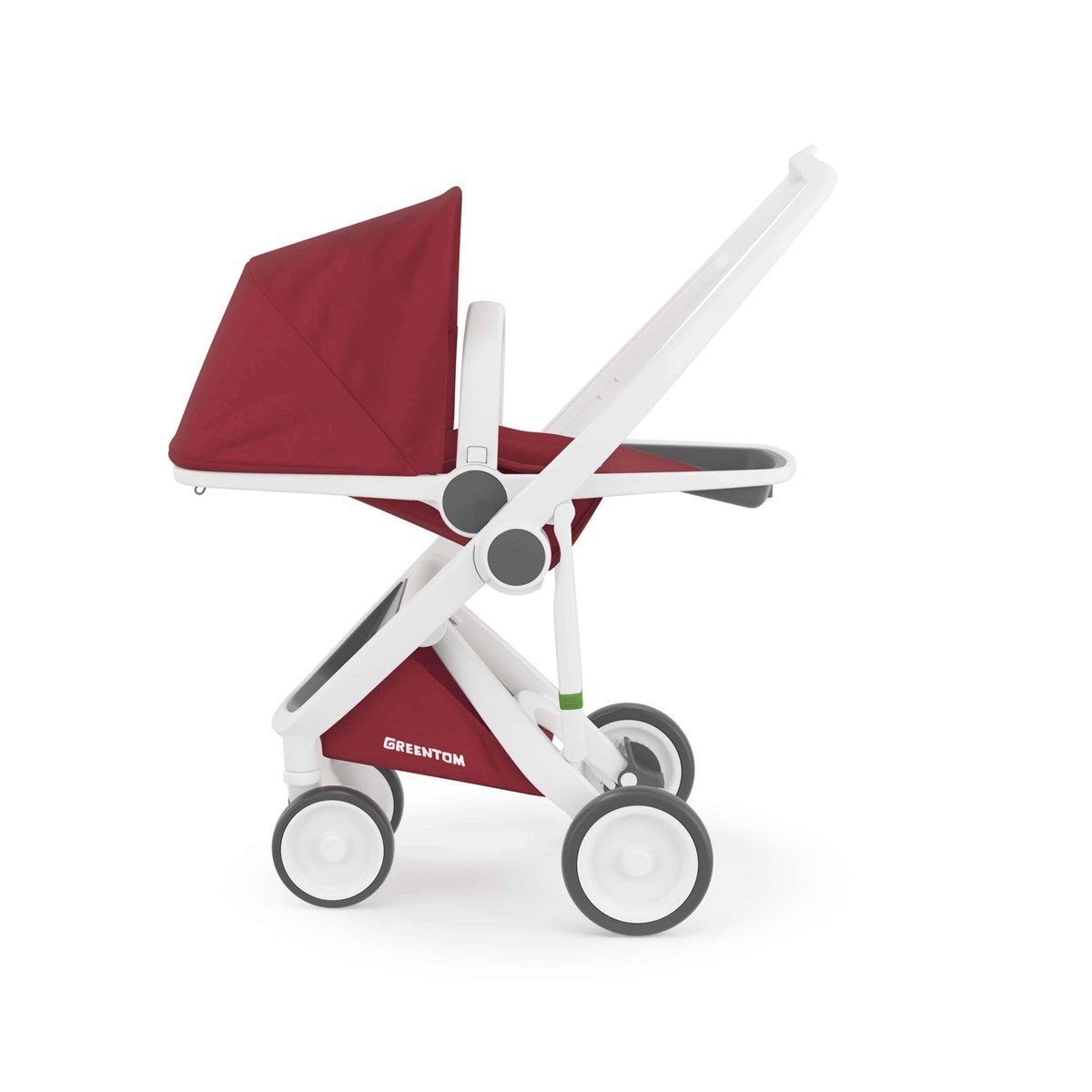 Greentom Reversible Çift Yönlü Bebek Arabası Beyaz Kasa Çilek