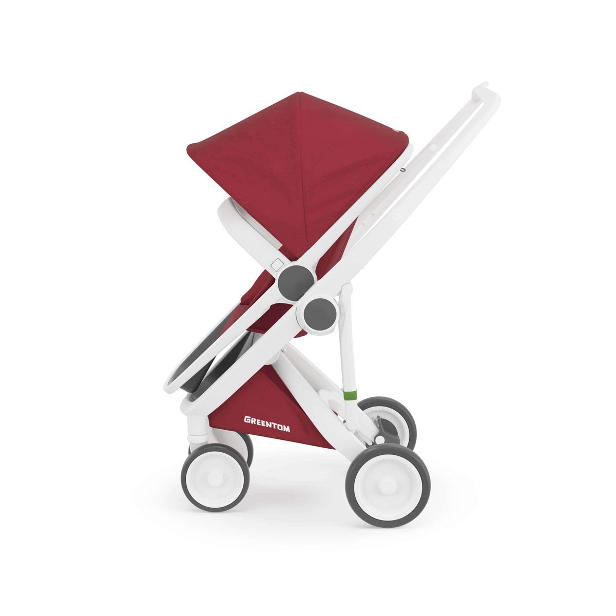 Greentom Reversible Çift Yönlü Bebek Arabası Beyaz Kasa Çilek