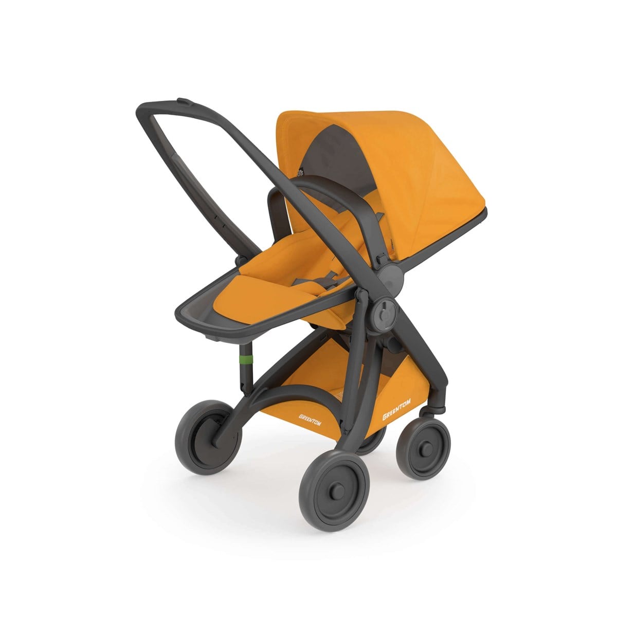 Greentom Reversible Çift Yönlü Bebek Arabası Siyah Kasa Sarı