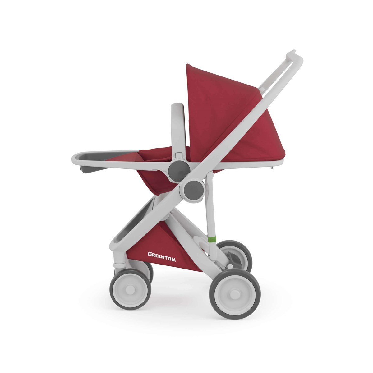 Greentom Reversible Çift Yönlü Bebek Arabası Gri Kasa Çilek