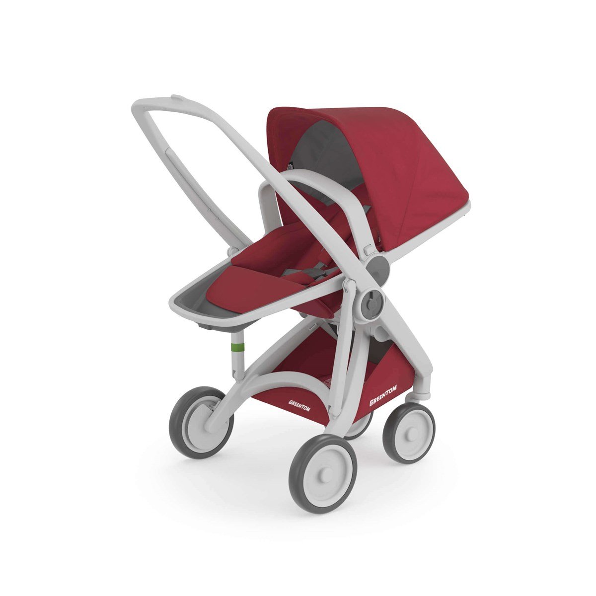 Greentom Reversible Çift Yönlü Bebek Arabası Gri Kasa Çilek